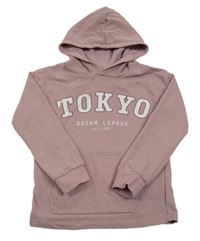 Světlerůžová mikina s nápisem a kapucí zn. H&M