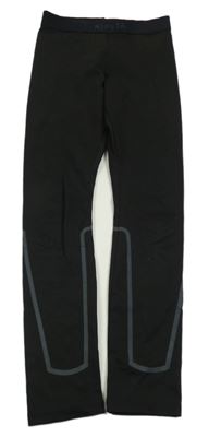 Černé funkční legíny s logem Kipsta