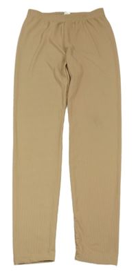 Béžové žebrované legíny 