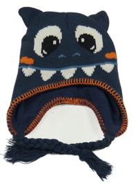 Tmavomodrá čepice s příšerkou Kiki&Koko