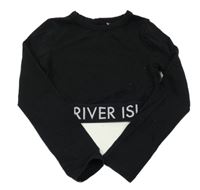 Černé crop triko s nápisem River Island