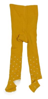Tmavožluté puntíkaté thermo punčocháče Lupilu