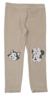Světlerůžové sametové legíny s Minnie 