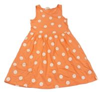 Korálové puntíkaté bavlněné šaty H&M