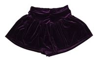 Purpurové sametové sukňové kraťasy Next