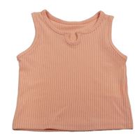 Světlerůžový žebrovaný top 