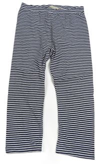 Tmavomodro-bílé pruhované capri legíny H&M