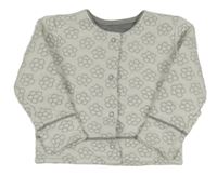 Bílo-šedá květovaná propínací mikina 