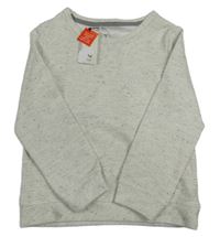 Nové - šedá melírovaná žebrovaná mikina Tu