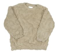 Béžová chlupatá vzorovaná mikina Next