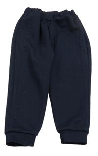 Tmavomodré vzorované tepláky 