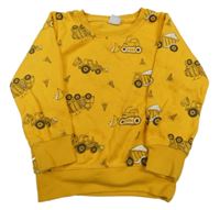 Pomerančová mikina s traktory Kiki&Koko