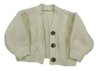 Smetanový propínací žinylkový svetr M&S