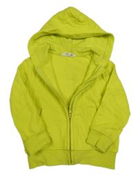 Neonově zelená propínací mikina s kapucí H&M