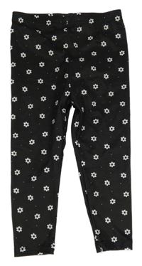 Černé legíny s kytičkami 