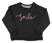 Antracitová třpytivá mikina s nápisem Nutmeg