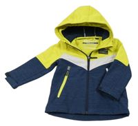 Zeleno-tmavomodrá softshellová bunda s kapucí C&A