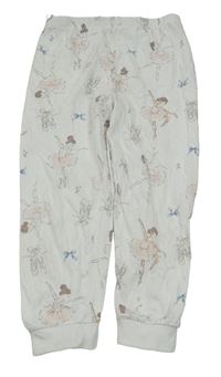 Bílé pyžamové kalhoty s vílami 