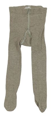 Šedobéžové melírované žebrované punčocháče H&M
