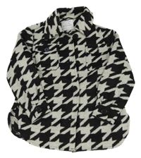 Černo-šedá vzorovaná vlněná košilová bunda Primark