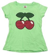 Zelené tričko s třešničkami Pacha