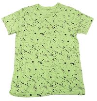 Neonově zeleno-černé vzorované tričko Primark