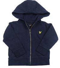 Tmavomodrá propínací mikina s kapucí Lyle&Scott