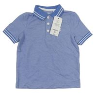 Modro-bílé vzorované polo tričko s bleskem F&F