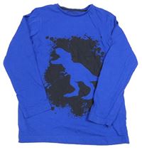 Kobaltově modré triko s dinosaurem Urban