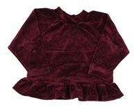 Tmavorůžová sametová mikina Mothercare