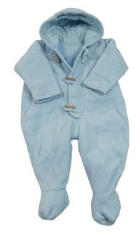 Světlemodrá fleecová zateplená kombinéza s kapucí M&S