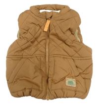 Béžová šusťáková prošívaná zateplená vesta F&F