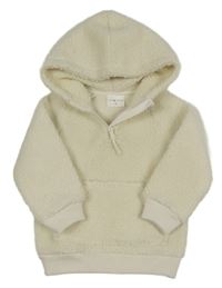 Smetanová huňatá mikina s kapucí Jonas Nielson 