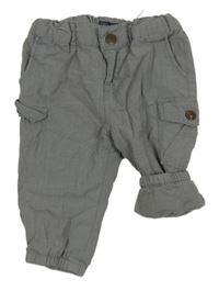 Šedo-bílé kostkované plátěné podšité klahoty In Extenso