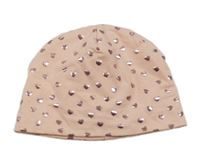 Světlerůžová bavlněná čepice se srdíčky