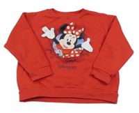 Červená oversize mikina s Minnií Disney