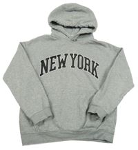 Šedá mikina s nápisem a kapucí H&M