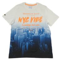 Bílo-modré tričko s potiskem New Yorku C&A