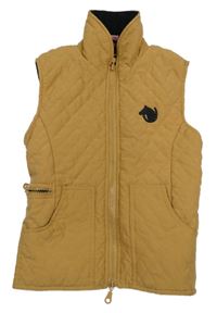 Béžová šusťáková prošívaná lehce zateplená jezdecká vesta Hot&Spicy