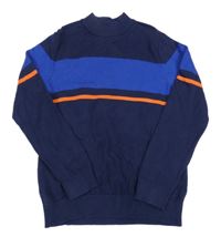 Tmavomodrý svetr s proužky M&S