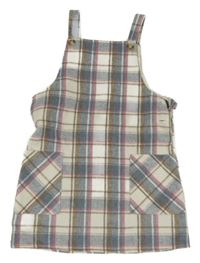 Modro-smetanovo-růžové kostkované šaty Primark