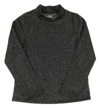 Černo-stříbrné triko s rolákem Next