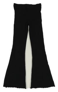 Černé žebrované flare legíny Next