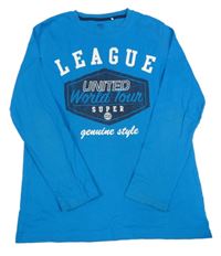 Modré triko s nápisem Yigga