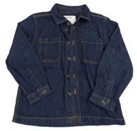 Tmavomodrá riflová košilová bunda Primark