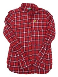 Červeno-bílo-tmavomodrá kostkovaná košile Lyle&Scott