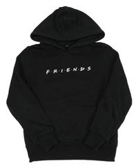 Černá mikina s Friends s kapucí