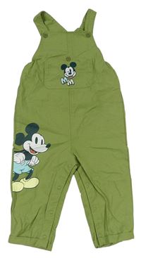 Olivové plátěné laclové kalhoty s Mickey zn. PRIMARK