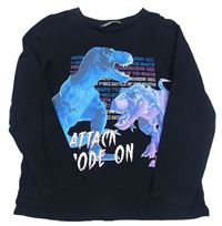 Černé triko s dinosaury PEP&CO