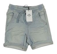 Světlemodré teplákové PULL ON riflové kraťasy Denim Co.